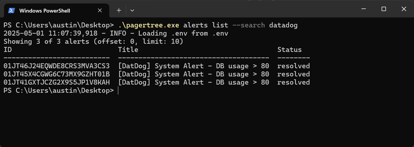 Screenshot of pagertree.exe